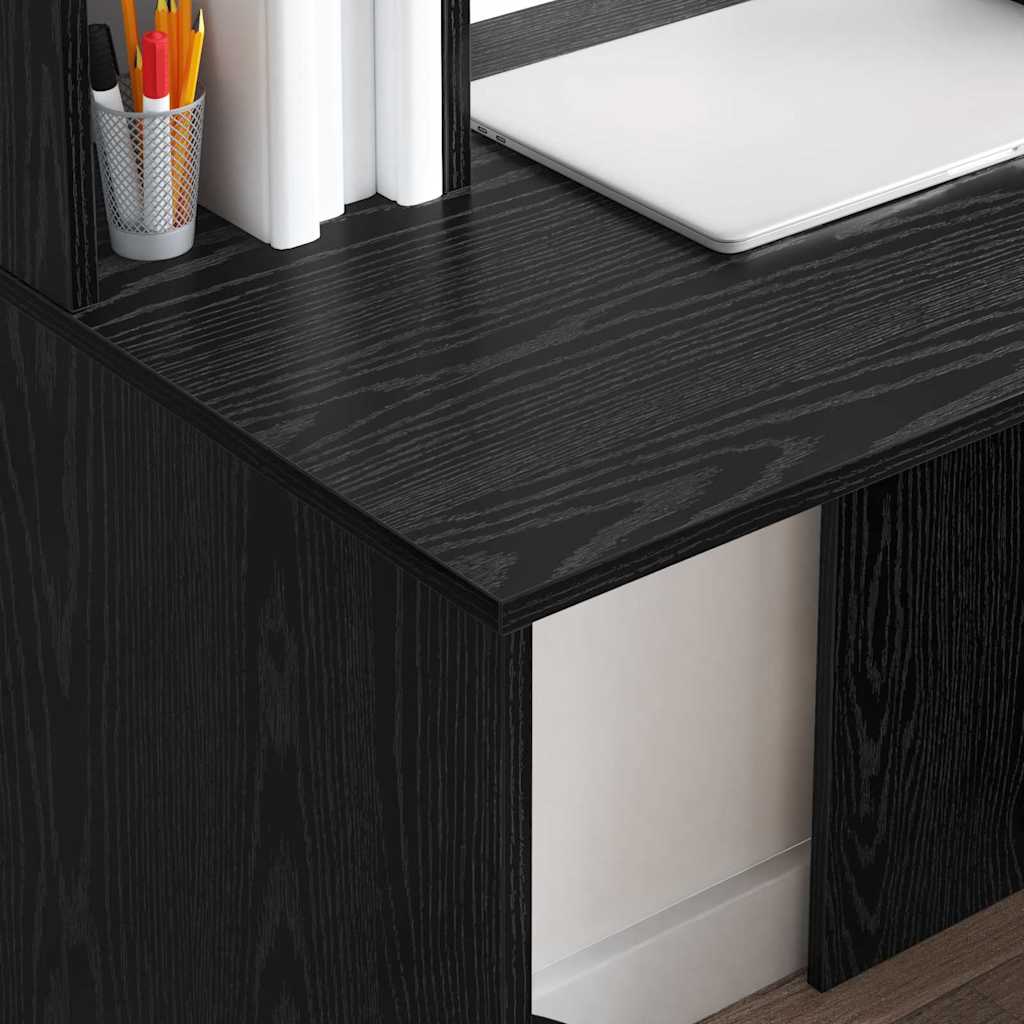 Stol s policom Crni hrast 91 x 50 x 149 cm Konstruirano drvo