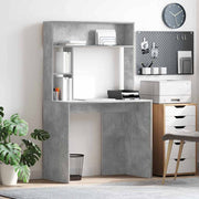 Stol s policom Betonski sivi 91 x 50 x 149 cm Konstruirano drvo