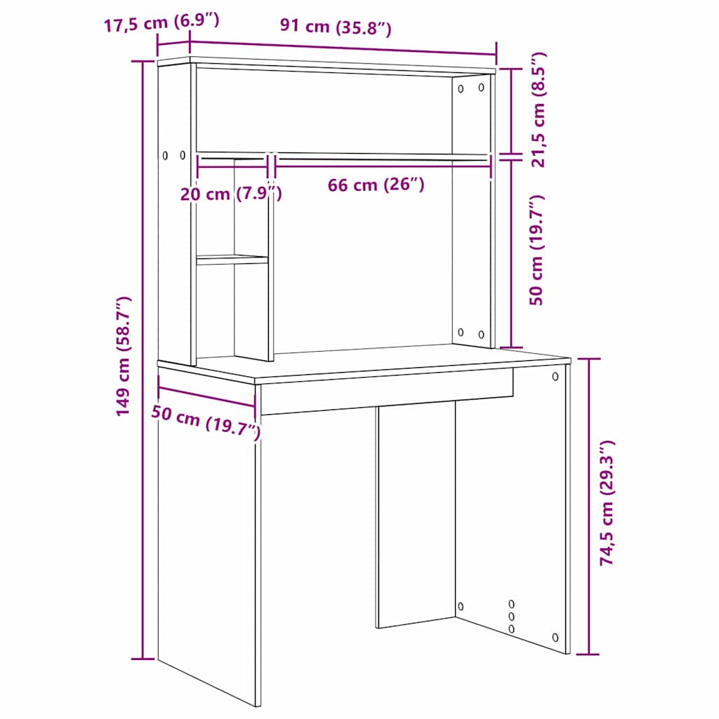 Stol Dimljeni hrast 91 x 50 x 149 cm Konstruirano drvo