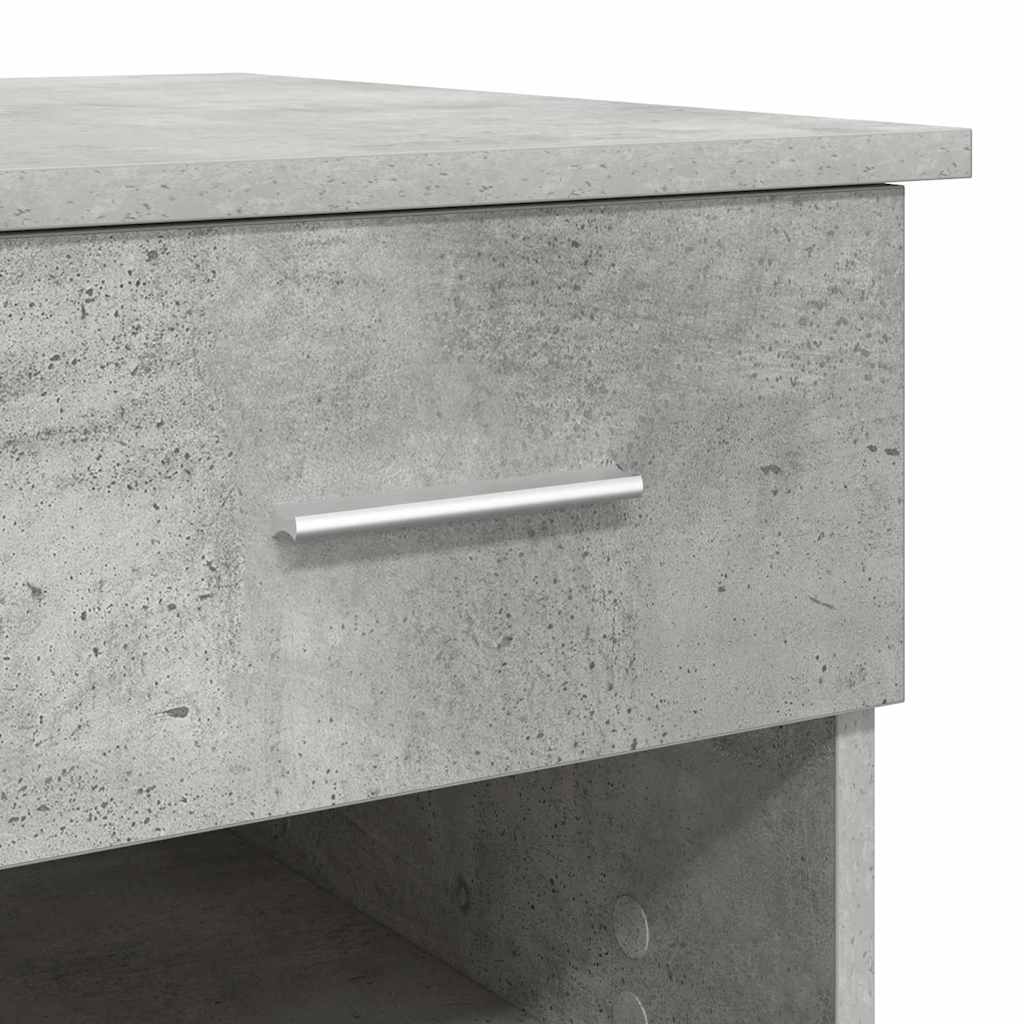 Stol s ladicama Betonski sivi 90 x 49 x 75 cm Konstruirano drvo