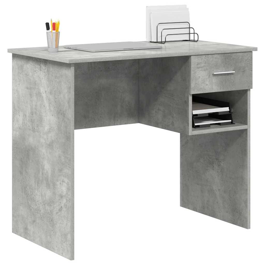 Stol s ladicama Betonski sivi 90 x 49 x 75 cm Konstruirano drvo