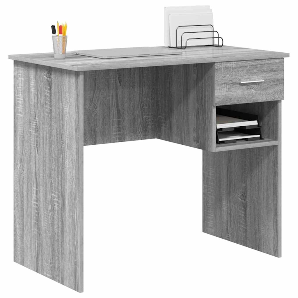Stol s ladicama Siva Sonoma 90 x 49 x 75 cm Konstruirano drvo