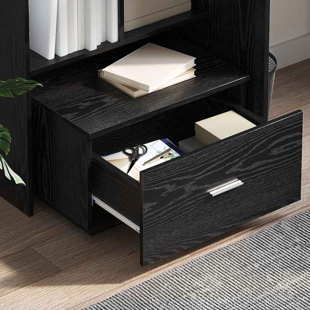 Ormar s ladicama s kotačem Crni hrast 55 x 45 x 31 cm