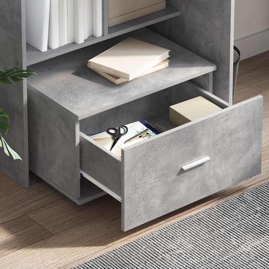 Ormar s ladicama s kotačem Betonski sivi 55 x 45 x 31 cm