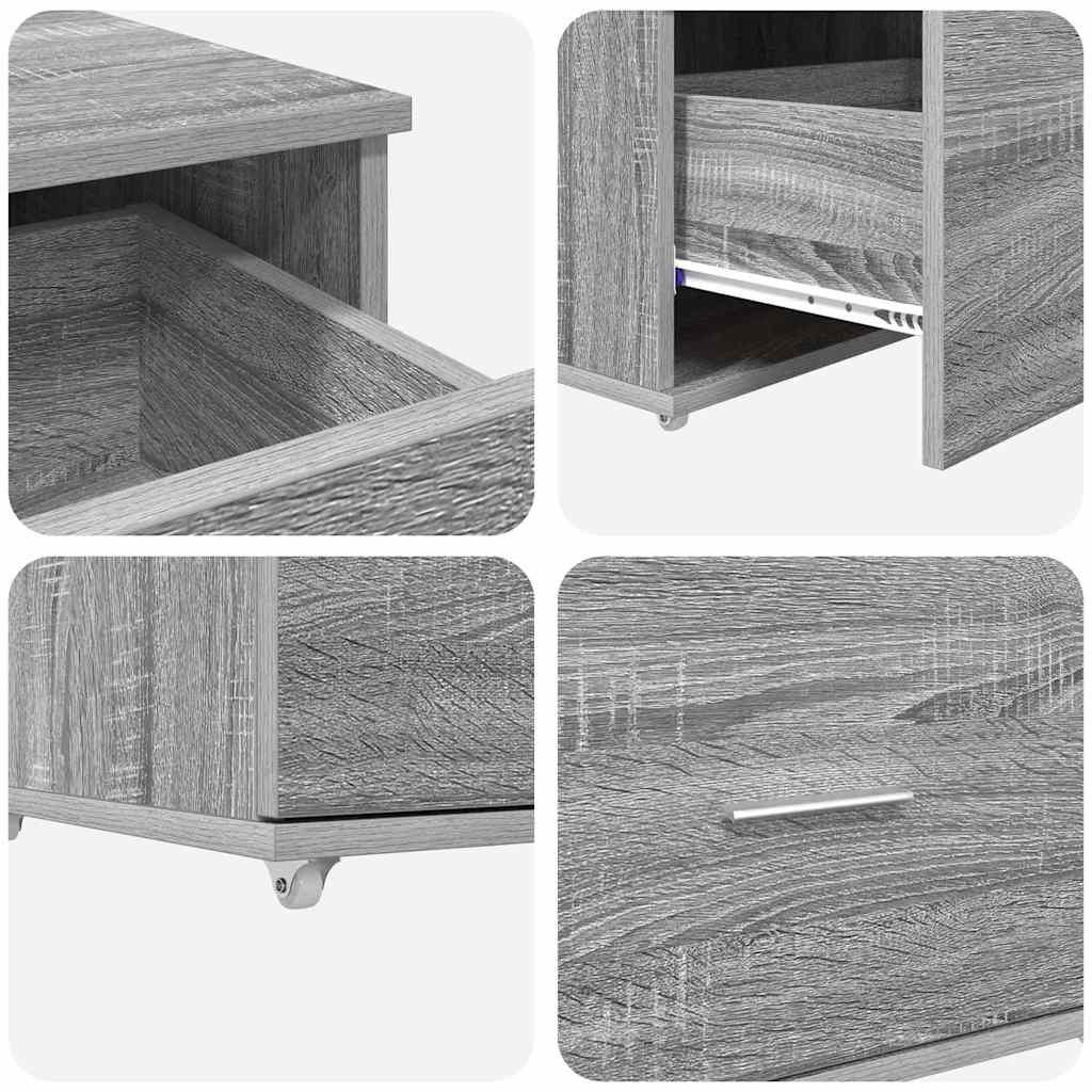 Ormar s ladicama s kotačem Siva Sonoma 55 x 45 x 31 cm