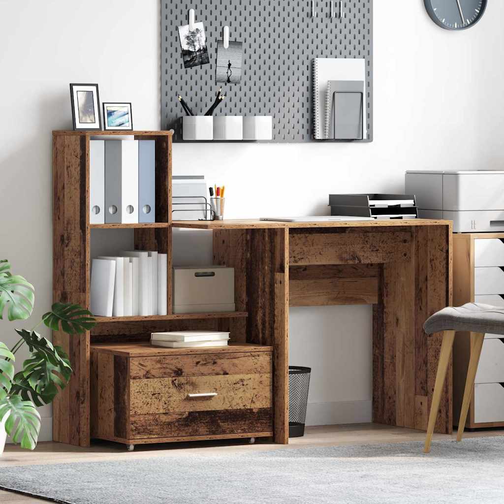 Ormar s ladicama s kotačem Staro drvo 55 x 45 x 31 cm