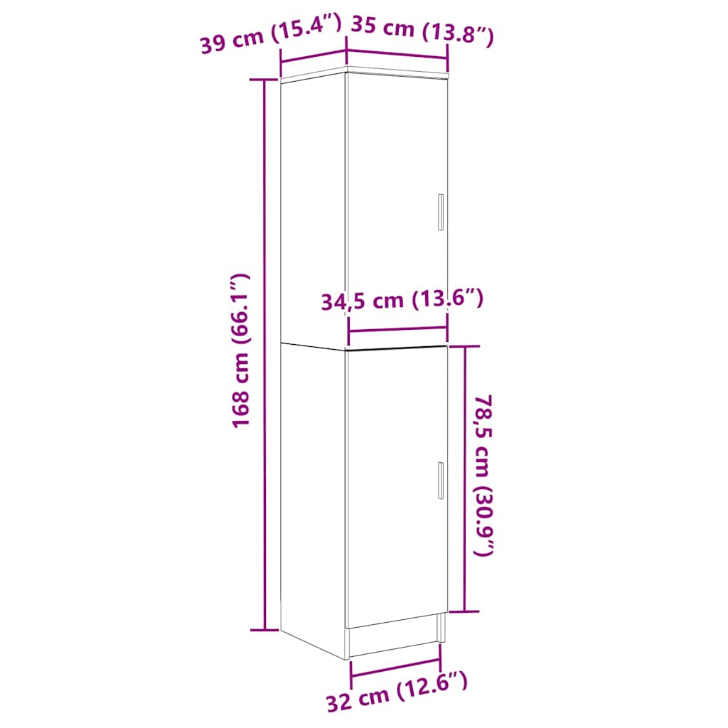 Highboard Siva Sonoma 35 x 39 x 168 cm