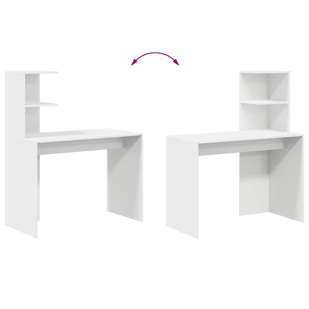 Stol s policom Bijelo 102 x 50 x 124 cm Konstruirano drvo
