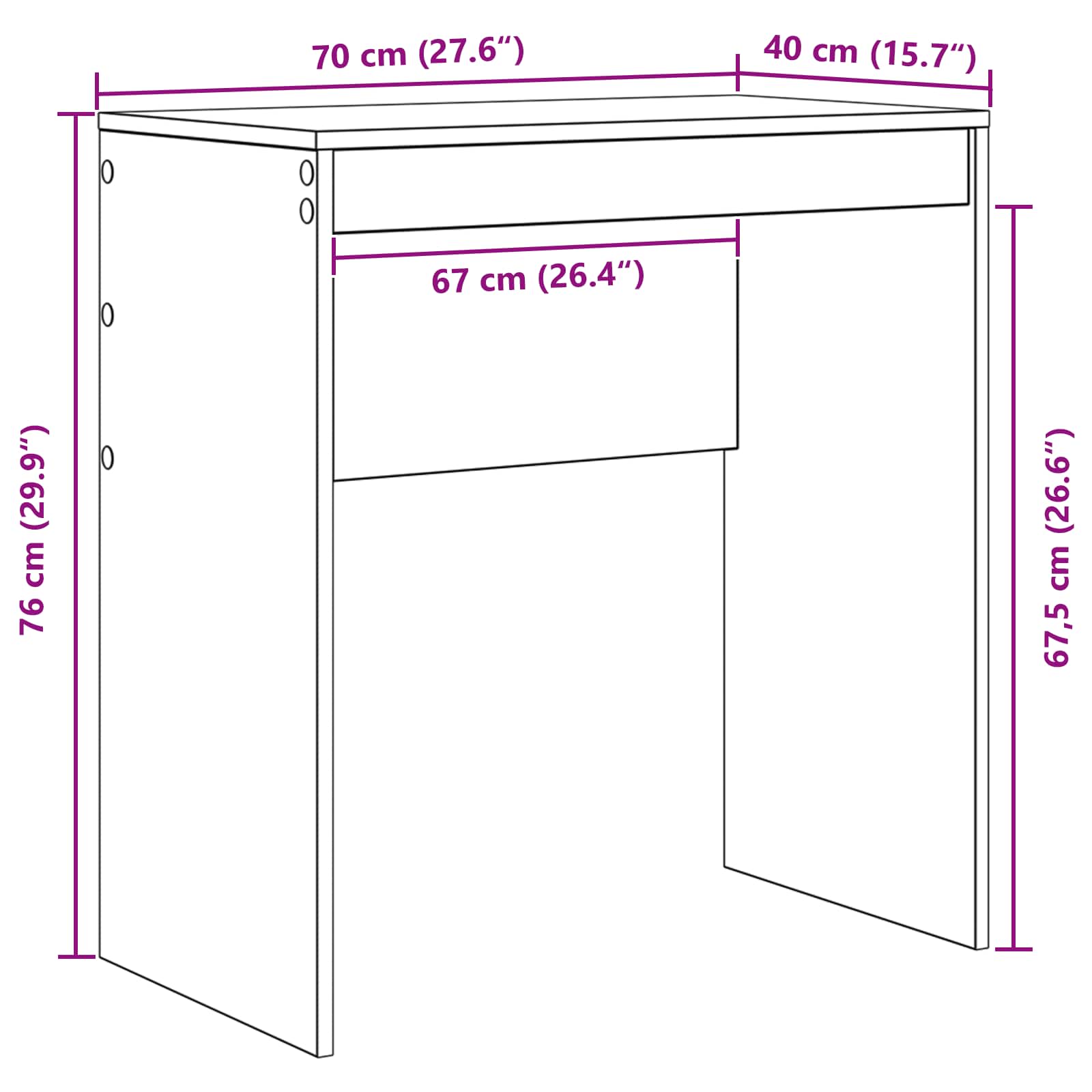 Stol Bijelo 70 x 40 x 76 cm