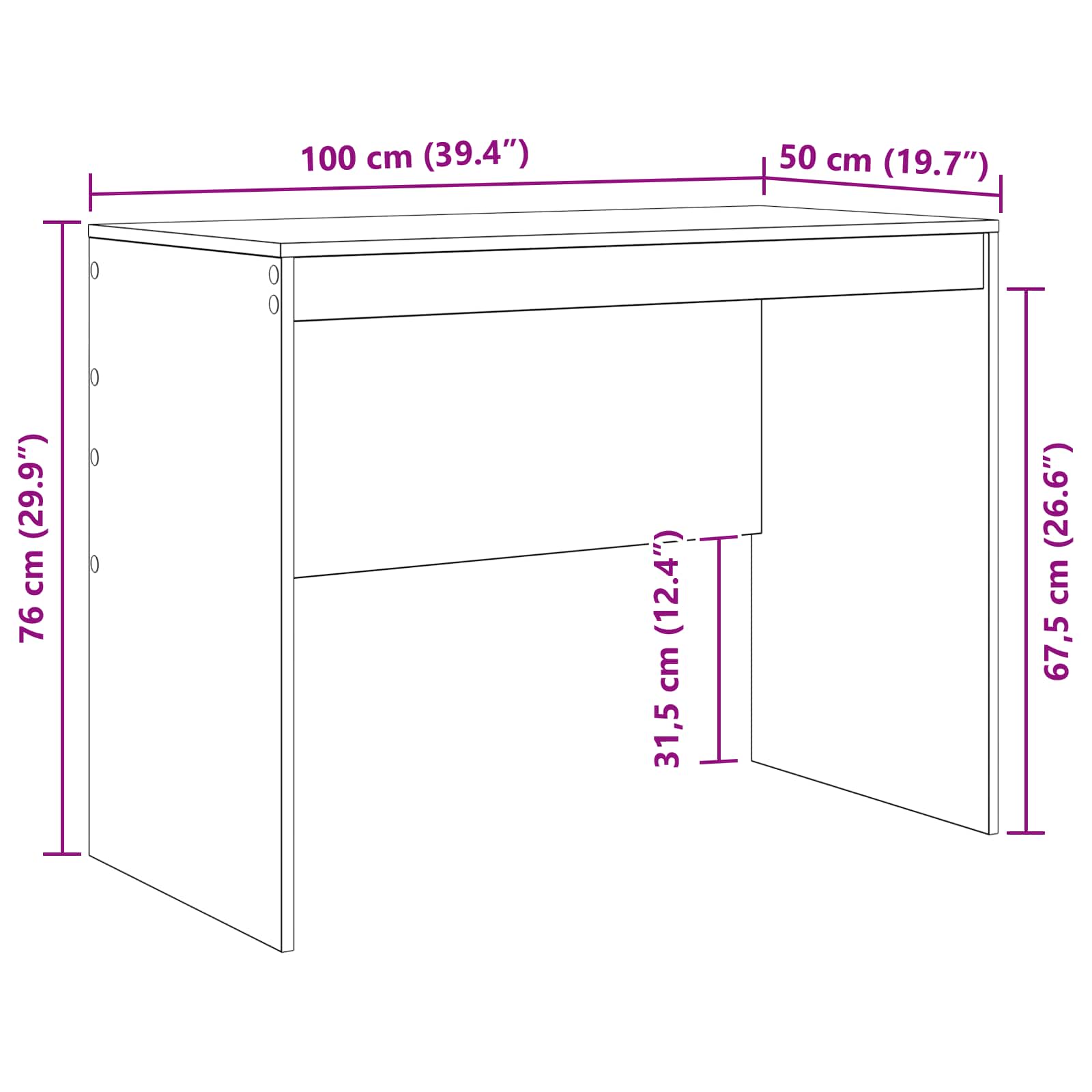 Stol Bijelo 100 x 50 x 76 cm
