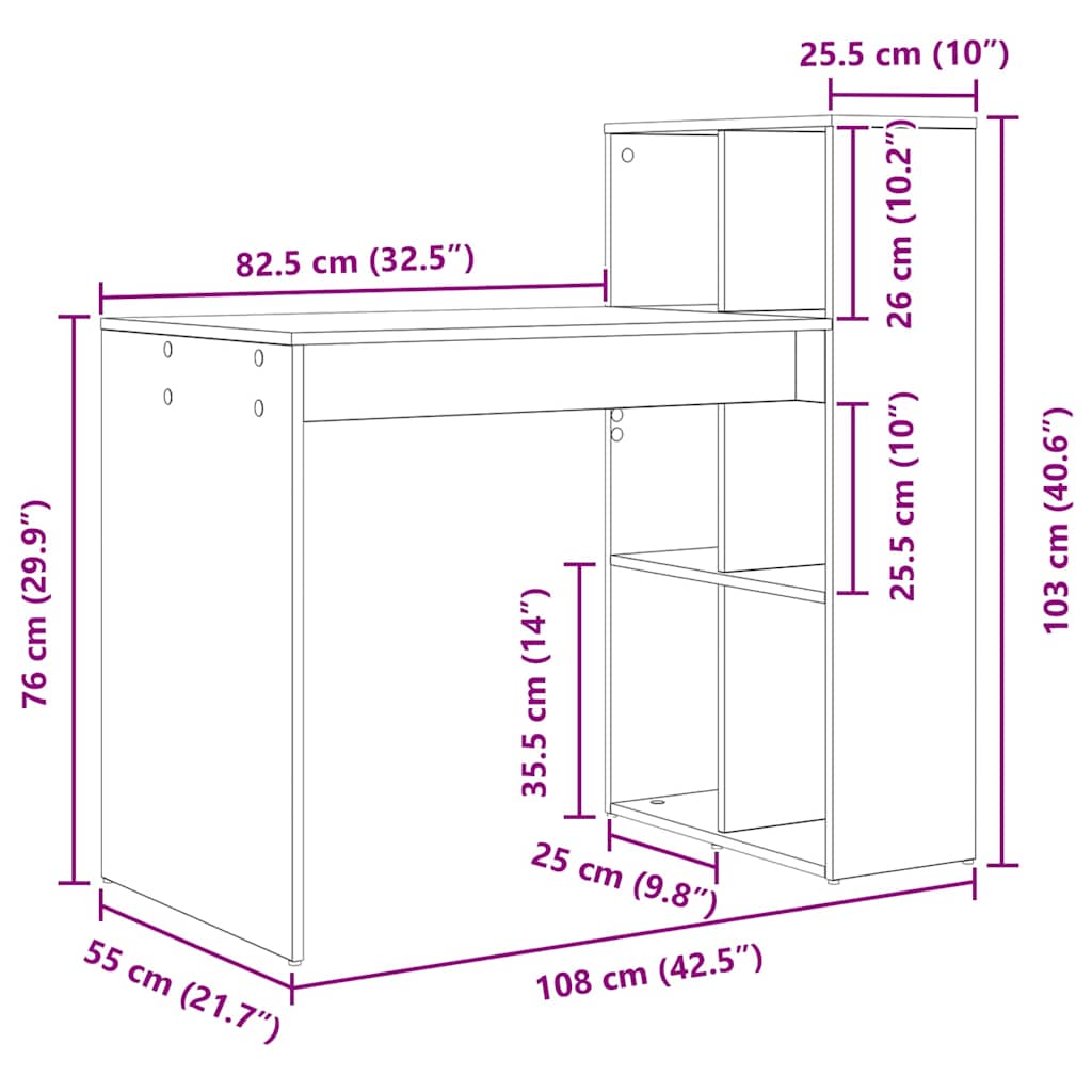 Stol Dimljeni hrast 108 x 55 x 103.5 cm Konstruirano drvo