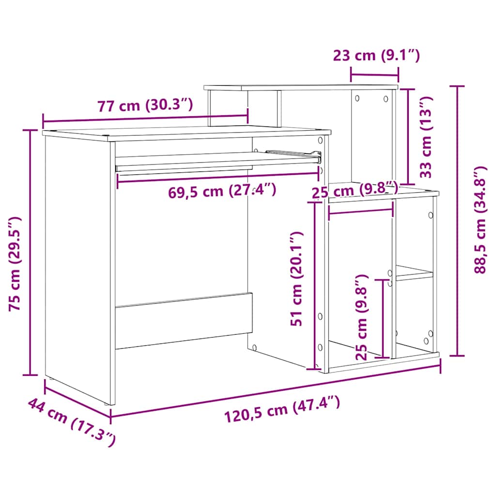 Stol Betonski sivi 120,5 x 44 x 88,5 cm Konstruirano drvo
