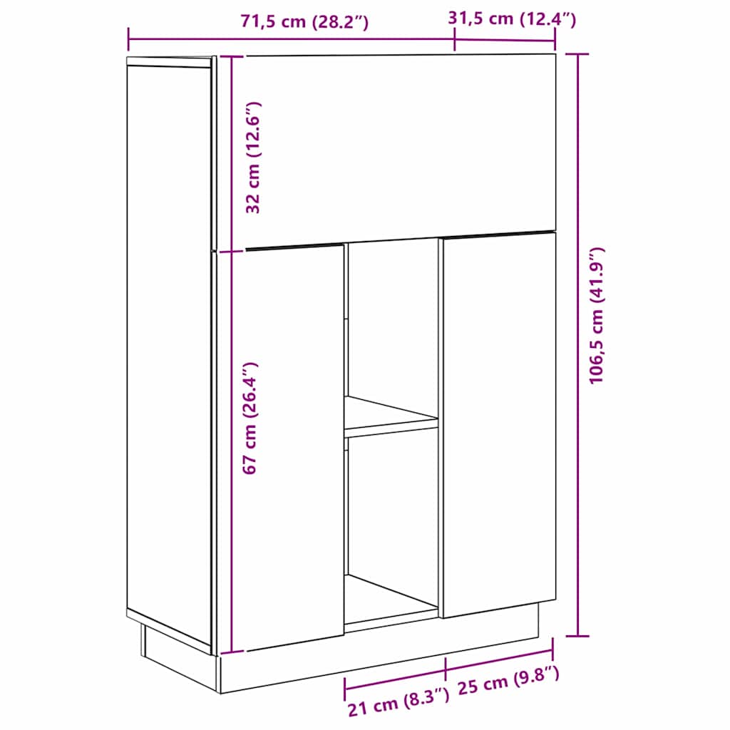 Stol Crni hrast 71.5 x 31.5 x 106.5 cm Konstruirano drvo