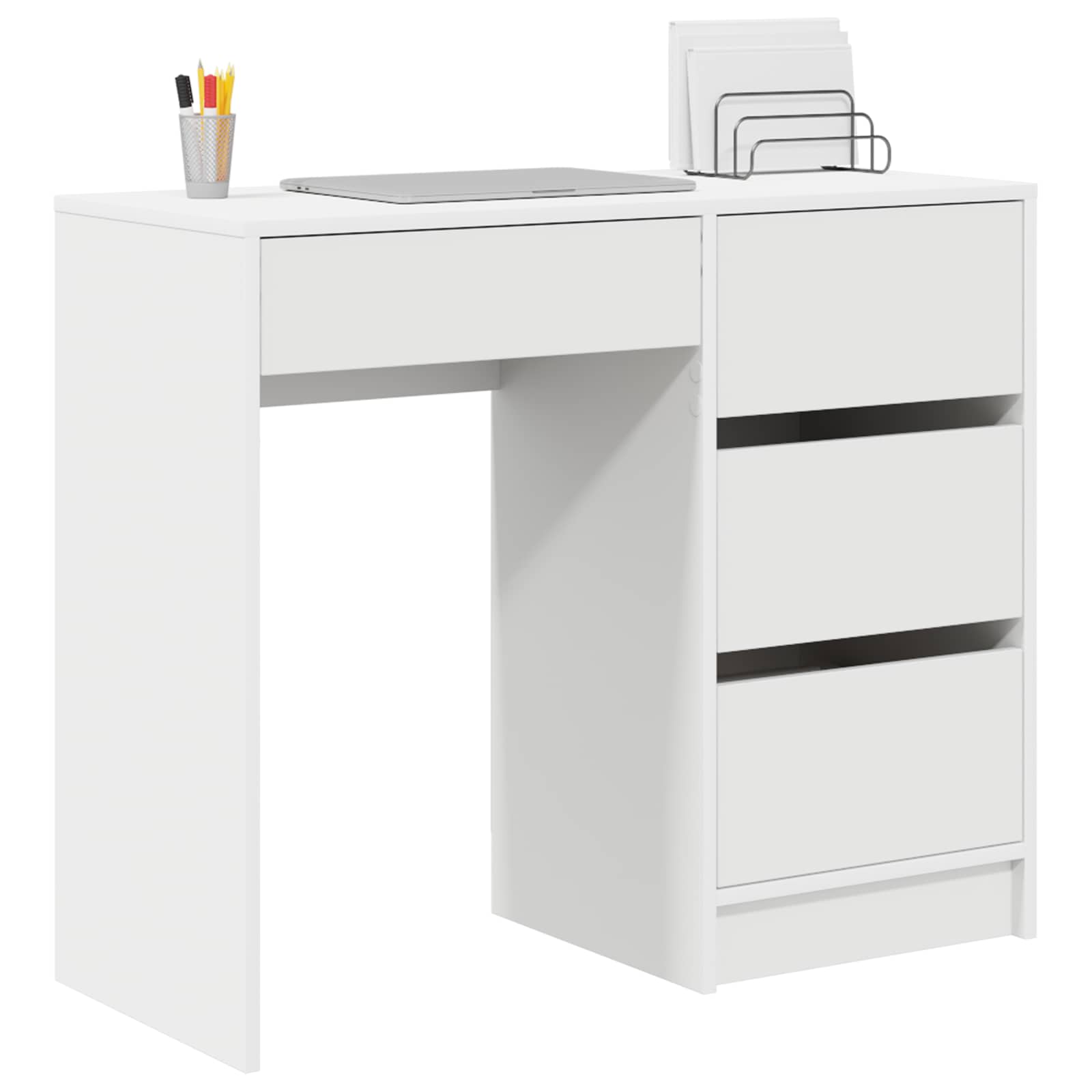 Stol s ladicama Bijelo 90 x 37.5 x 75 cm Konstruirano drvo