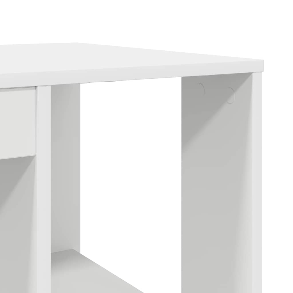 Stol s policom Bijelo 130 x 50.5 x 75 cm Konstruirano drvo