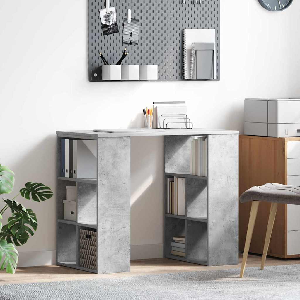 Stol s policom Betonski sivi 90 x 50 x 75 cm Konstruirano drvo