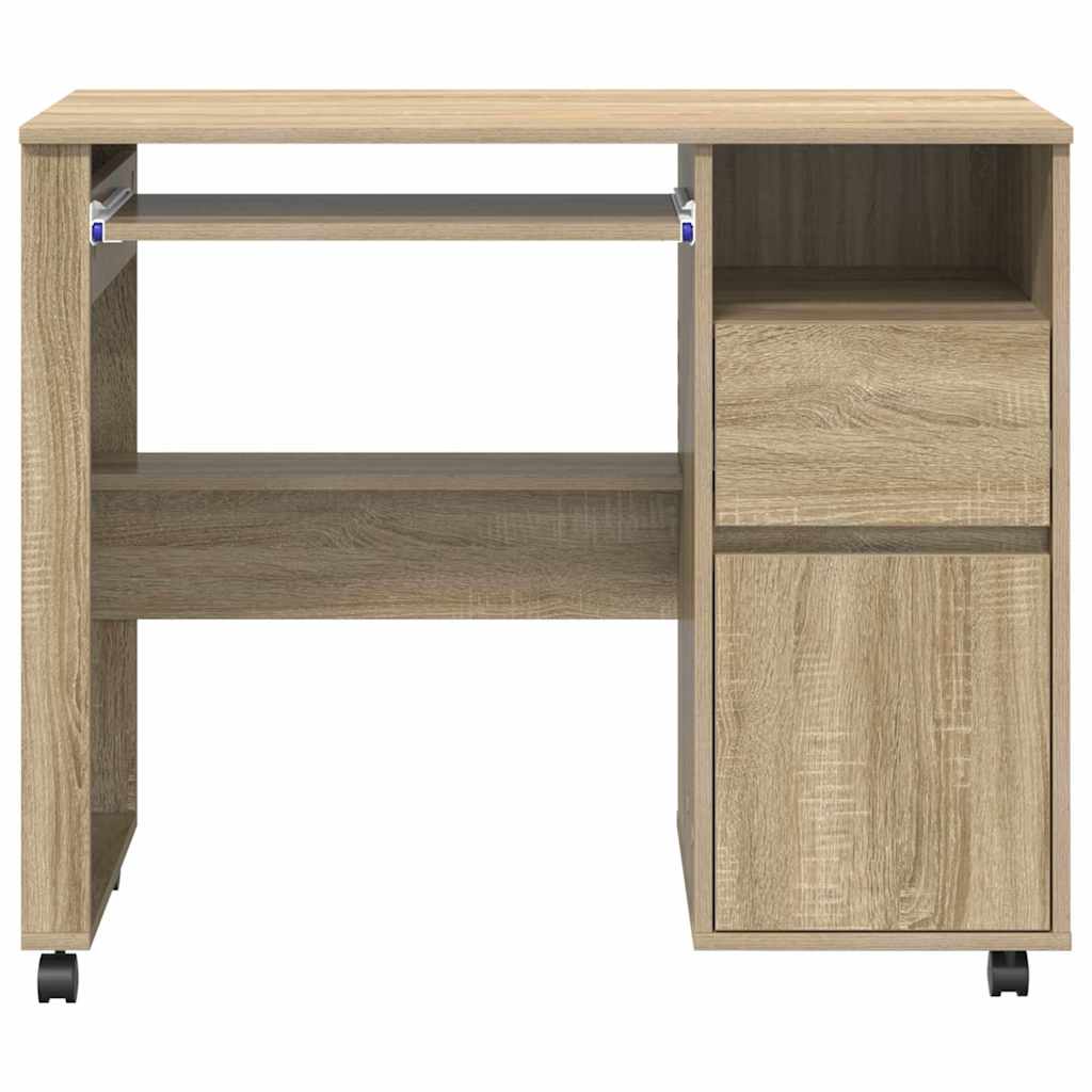 Stol s kotačićima s ladicama Sonoma hrast 91 x 50 x 77 cm