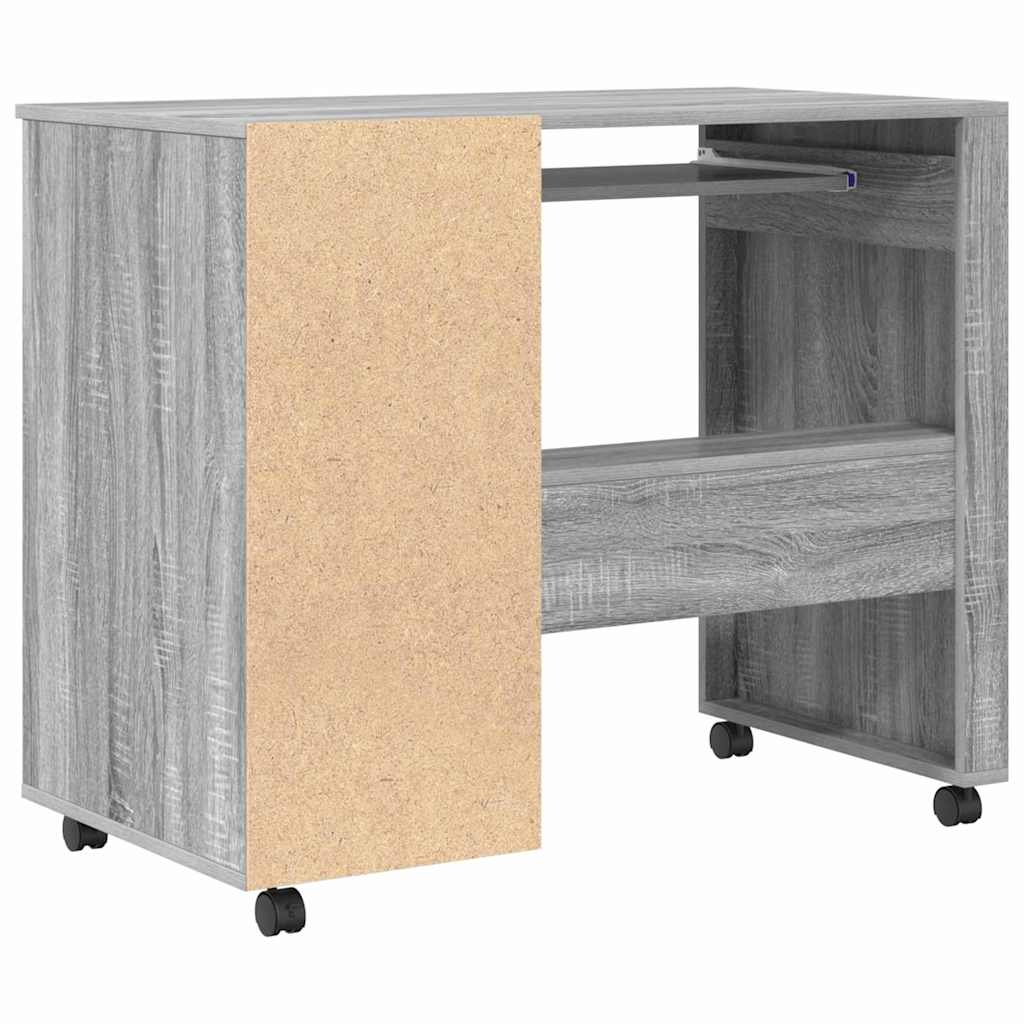 Stol s kotačićima Siva Sonoma 91 x 50 x 77 cm Konstruirano drvo