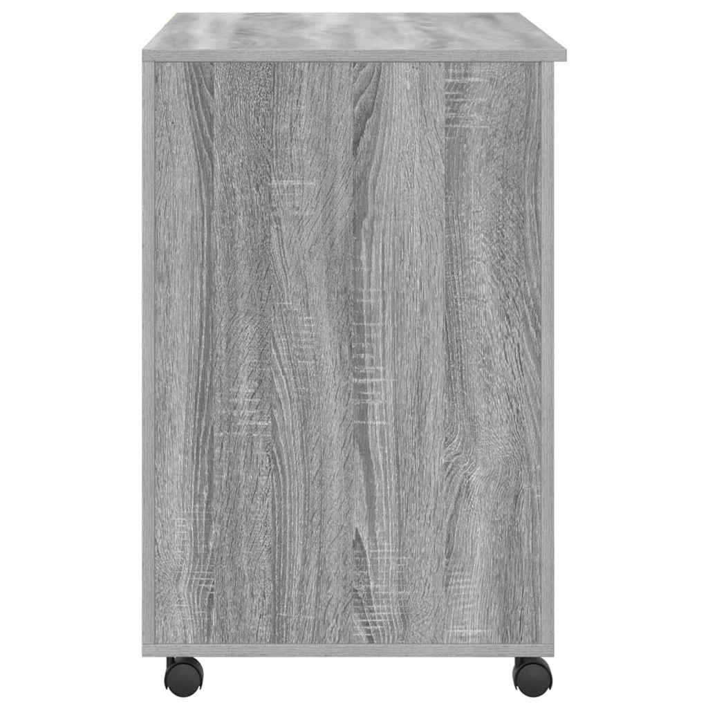 Stol s kotačićima Siva Sonoma 91 x 50 x 77 cm Konstruirano drvo
