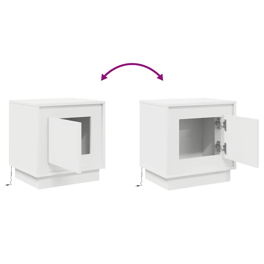 Noćni ormar 2 pcs Bijelo 44 x 34,5 x 45 cm Konstruirano drvo