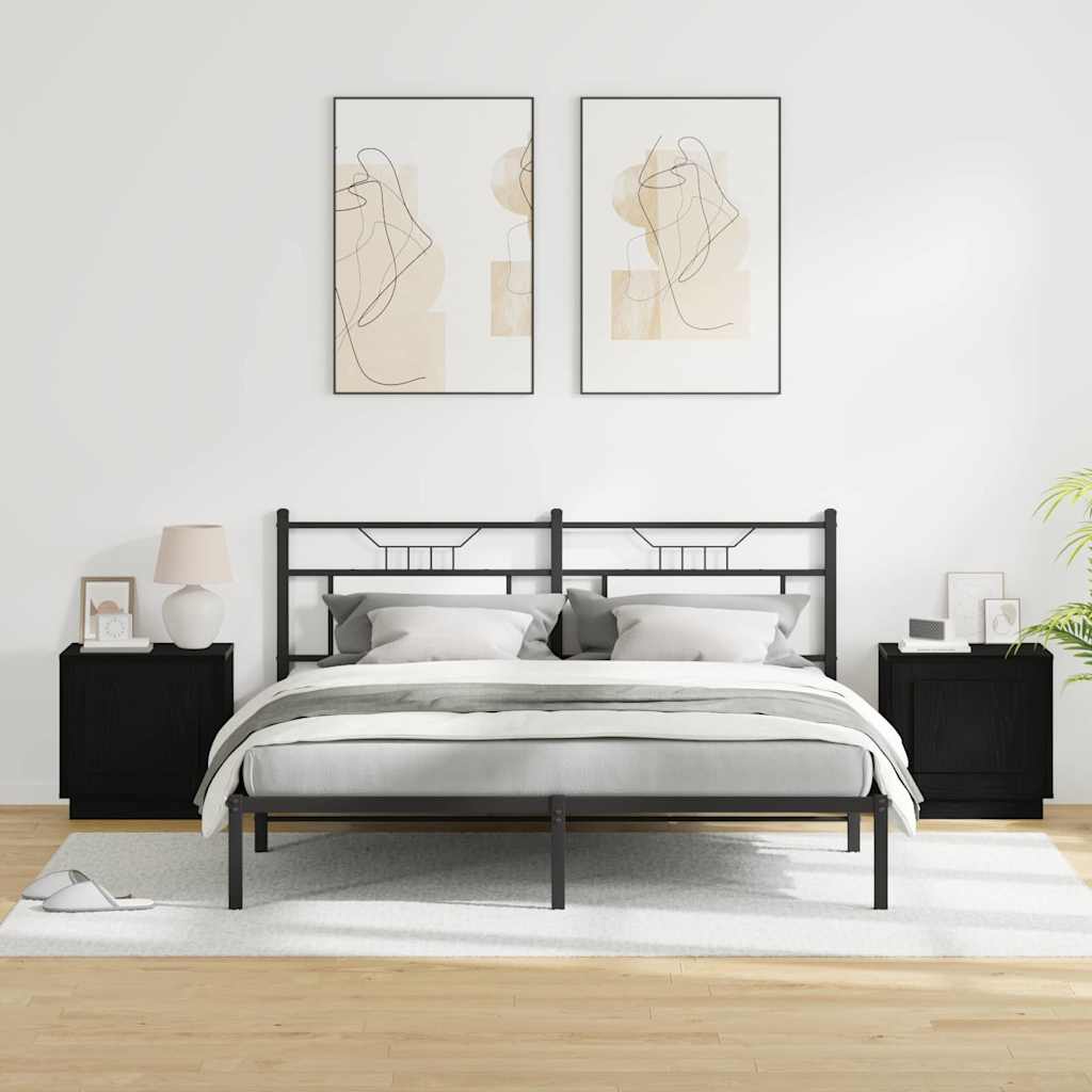 Noćni ormar 2 pcs Crna 44 x 34,5 x 45 cm Konstruirano drvo