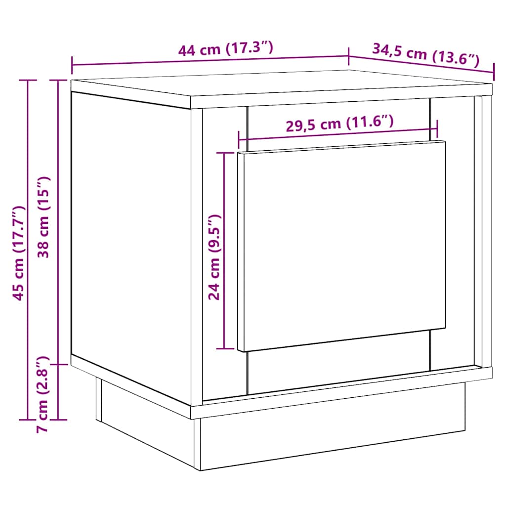 Noćni ormar Sonoma hrast 44 x 34,5 x 45 cm Konstruirano drvo
