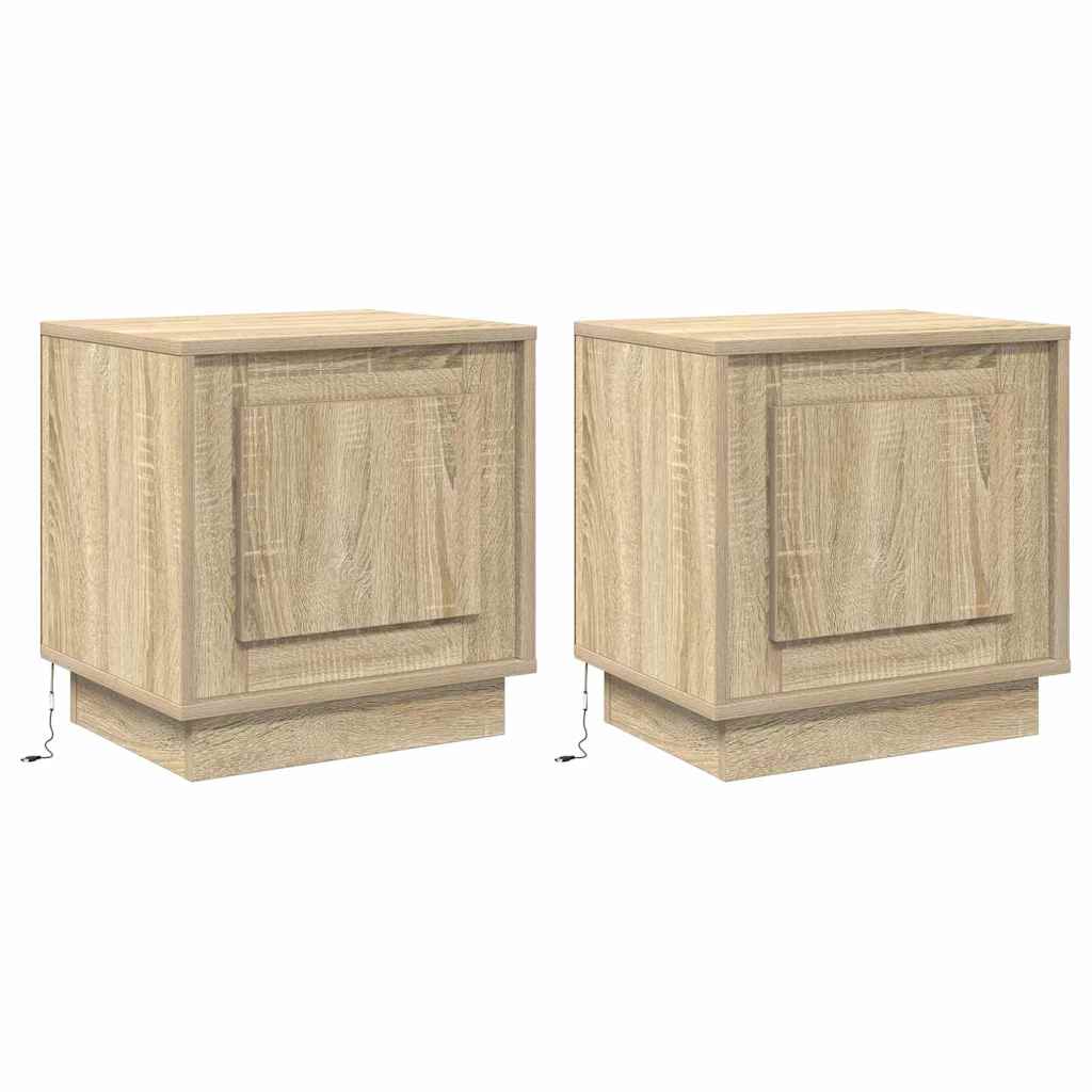 Noćni ormar S LED lampica 2 pcs Sonoma hrast 44 x 34,5 x 45 cm
