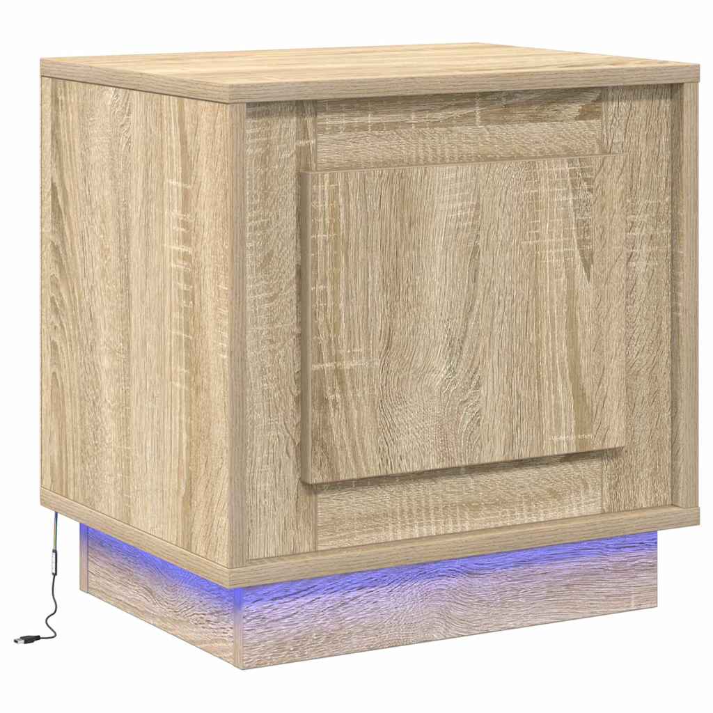 Noćni ormar S LED lampica 2 pcs Sonoma hrast 44 x 34,5 x 45 cm