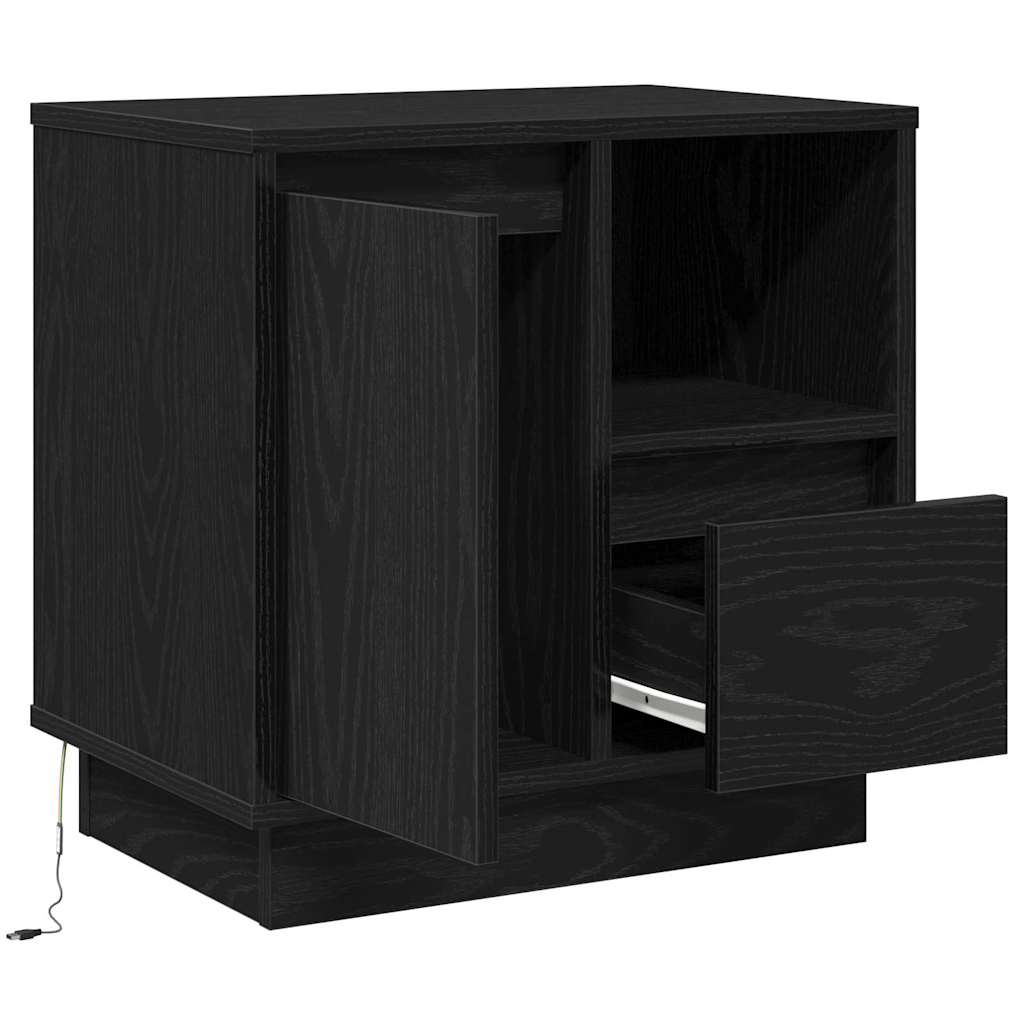 Noćni ormar Crni hrast 50 x 34,5 x 50 cm. Konstruirano drvo