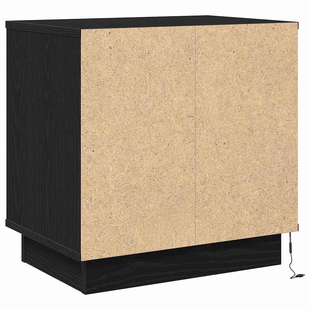 Noćni ormar Crni hrast 50 x 34,5 x 50 cm. Konstruirano drvo