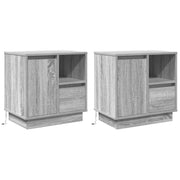 Noćni ormar 2 pcs Siva 50 x 34,5 x 50 cm. Konstruirano drvo