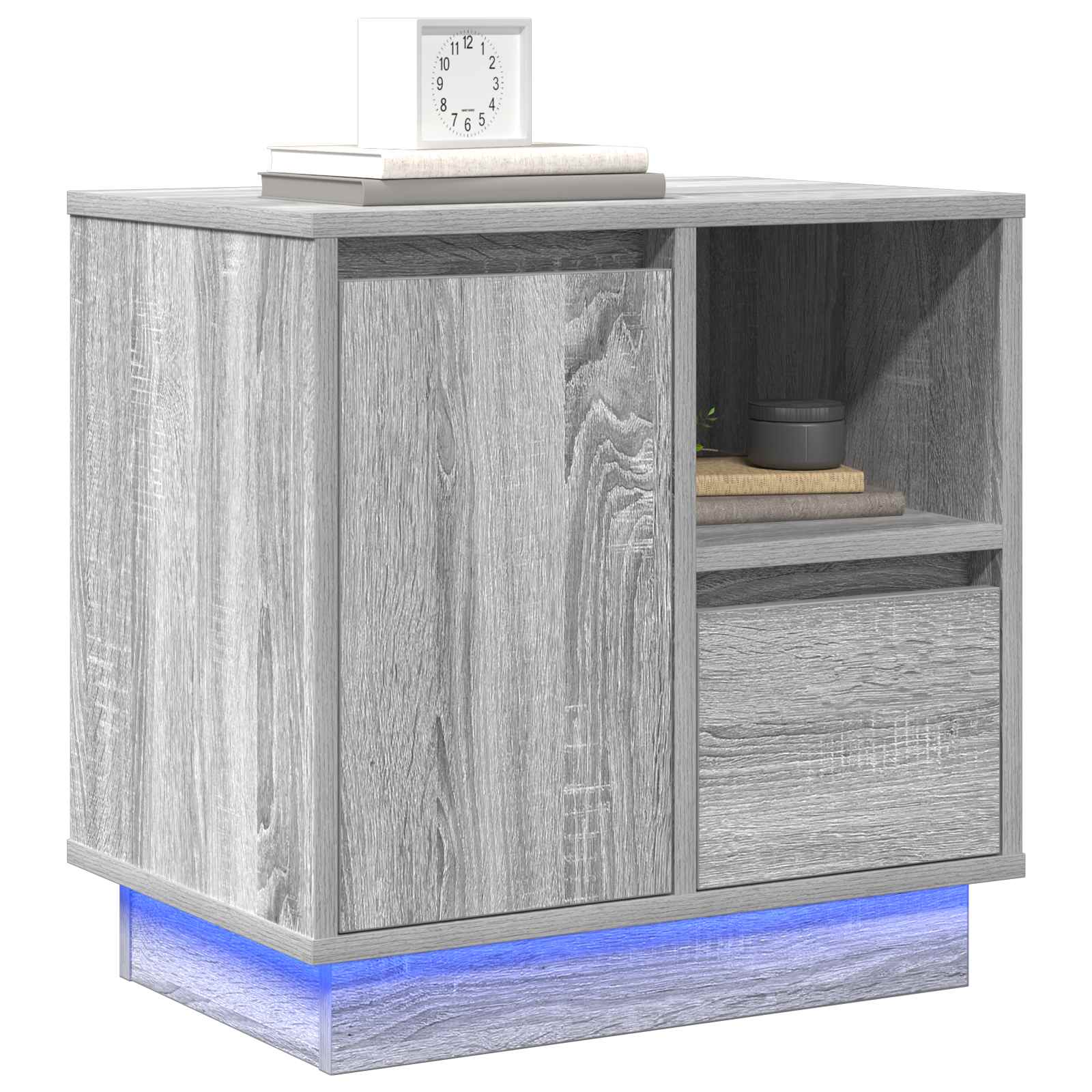 Noćni ormar 2 pcs Siva 50 x 34,5 x 50 cm. Konstruirano drvo