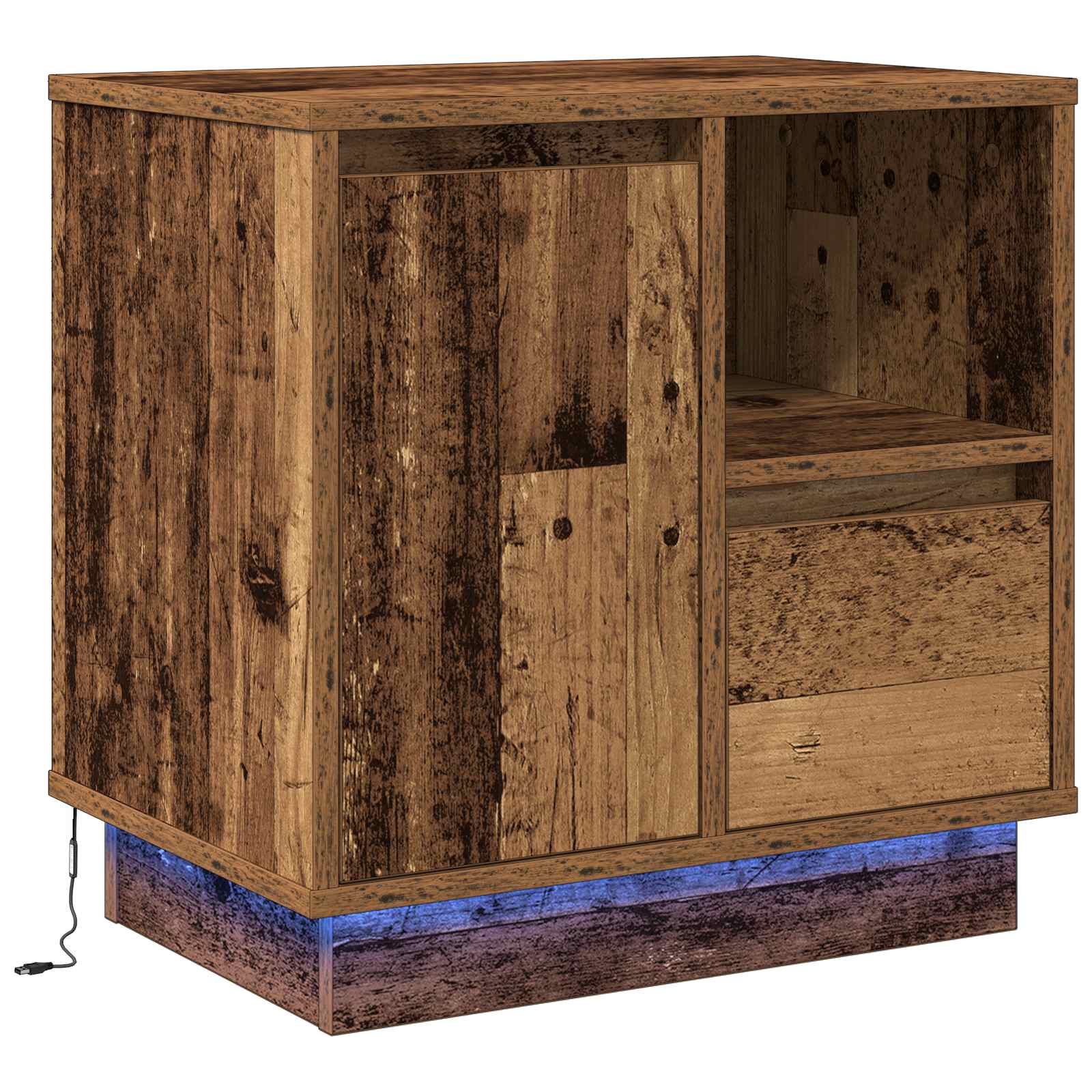Noćni ormar Staro drvo 50 x 34,5 x 50 cm. Konstruirano drvo