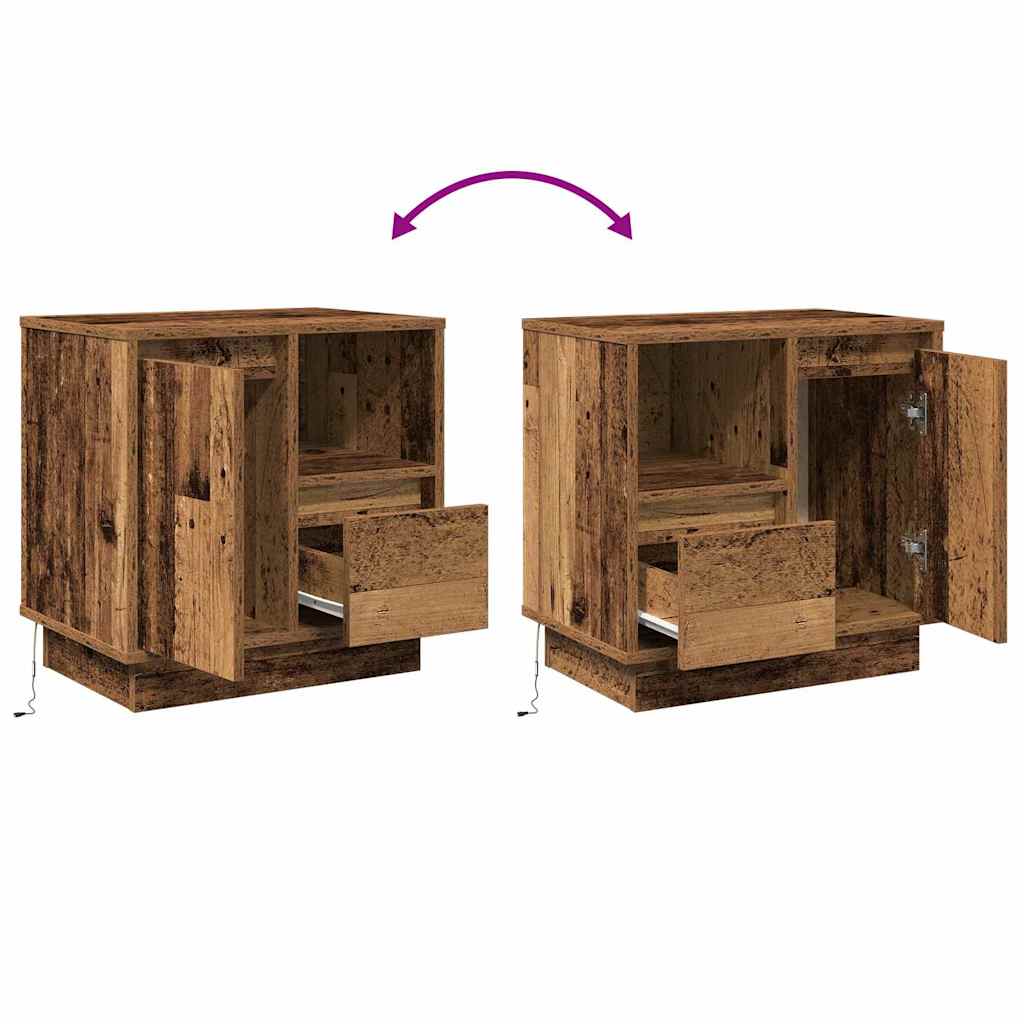 Noćni ormar s ladicama 2 pcs Staro drvo 50 x 34,5 x 50 cm.
