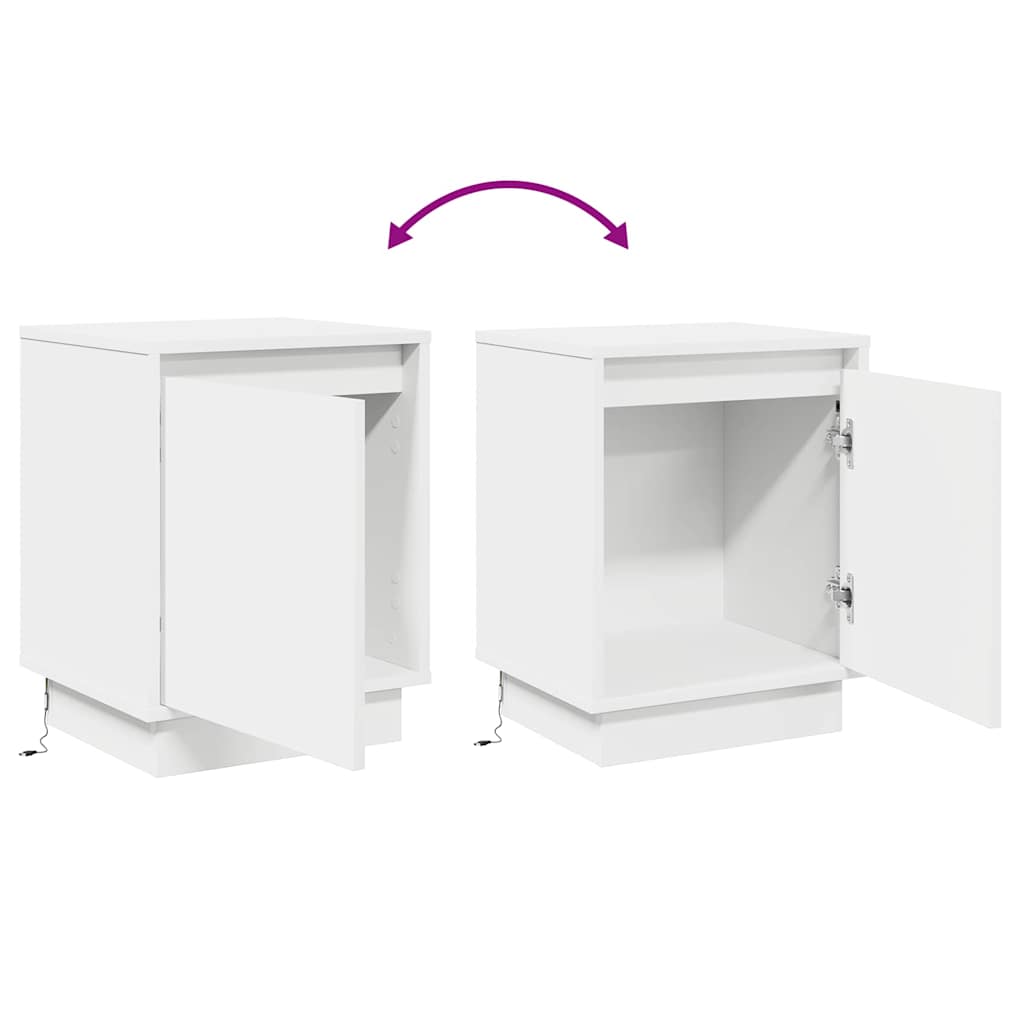 Noćni ormar 2 pcs Bijelo 39 x 34,5 x 50 cm Konstruirano drvo