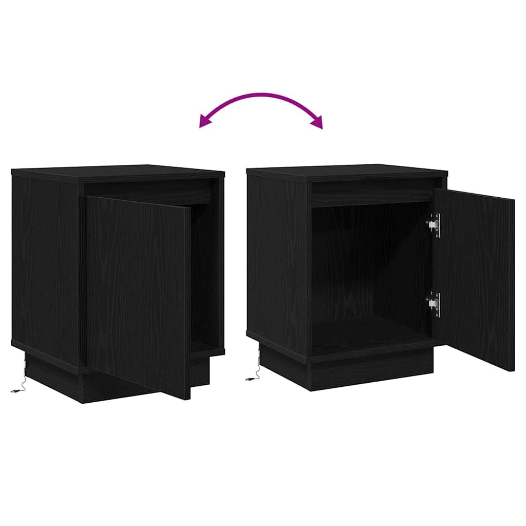 Noćni ormar 2 pcs Crni hrast 39 x 34,5 x 50 cm