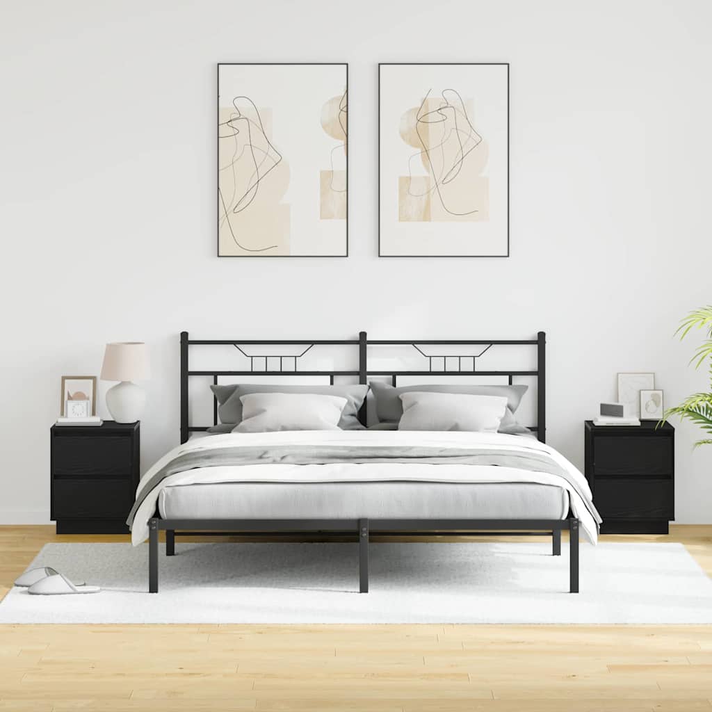 Noćni ormar s ladicama 2 pcs Crni hrast 39 x 34,5 x 50 cm