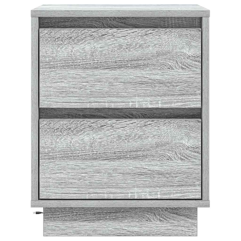 Noćni ormar s ladicama Siva 39 x 34,5 x 50 cm Konstruirano drvo