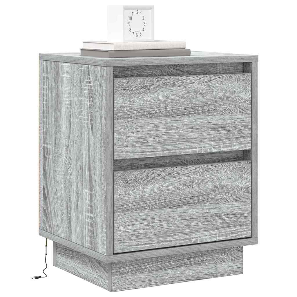 Noćni ormar s ladicama Siva 39 x 34,5 x 50 cm Konstruirano drvo
