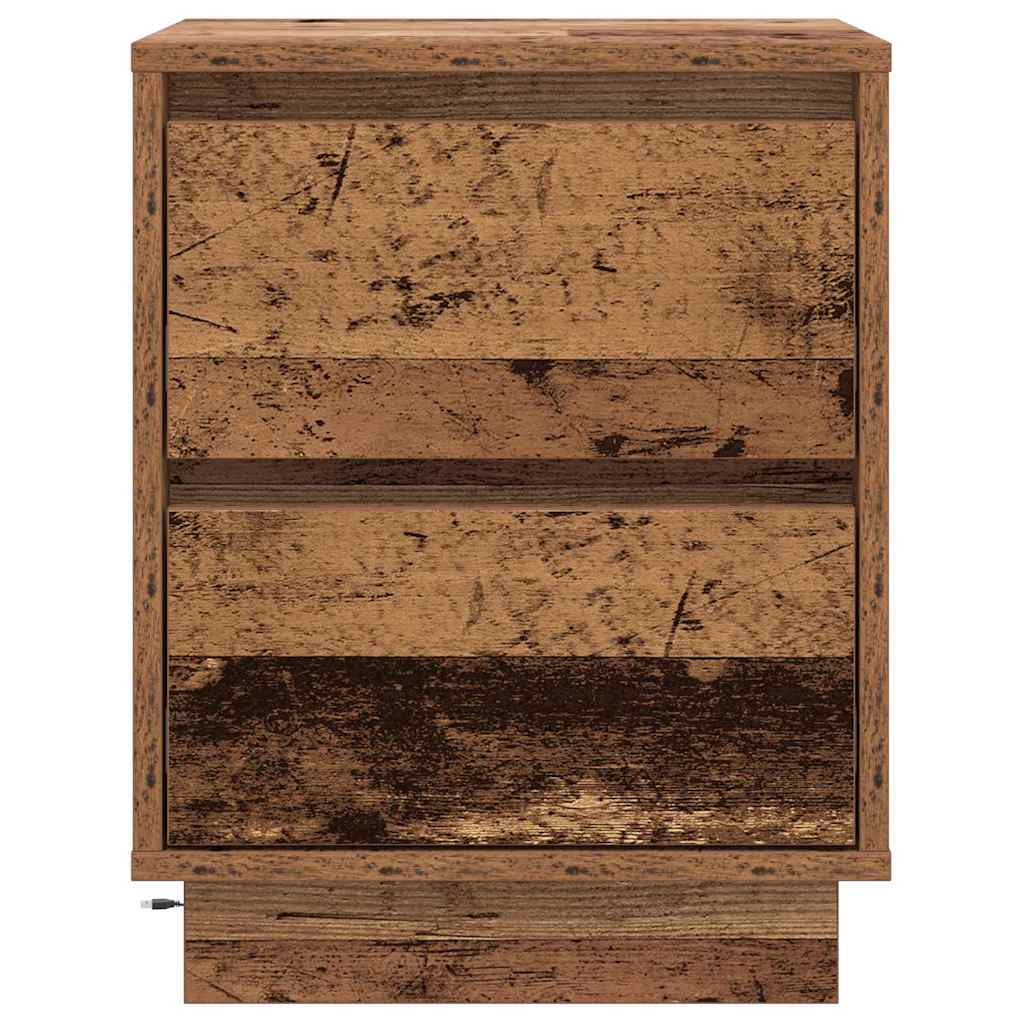 Noćni ormar s ladicama 2 pcs Staro drvo 39 x 34,5 x 50 cm