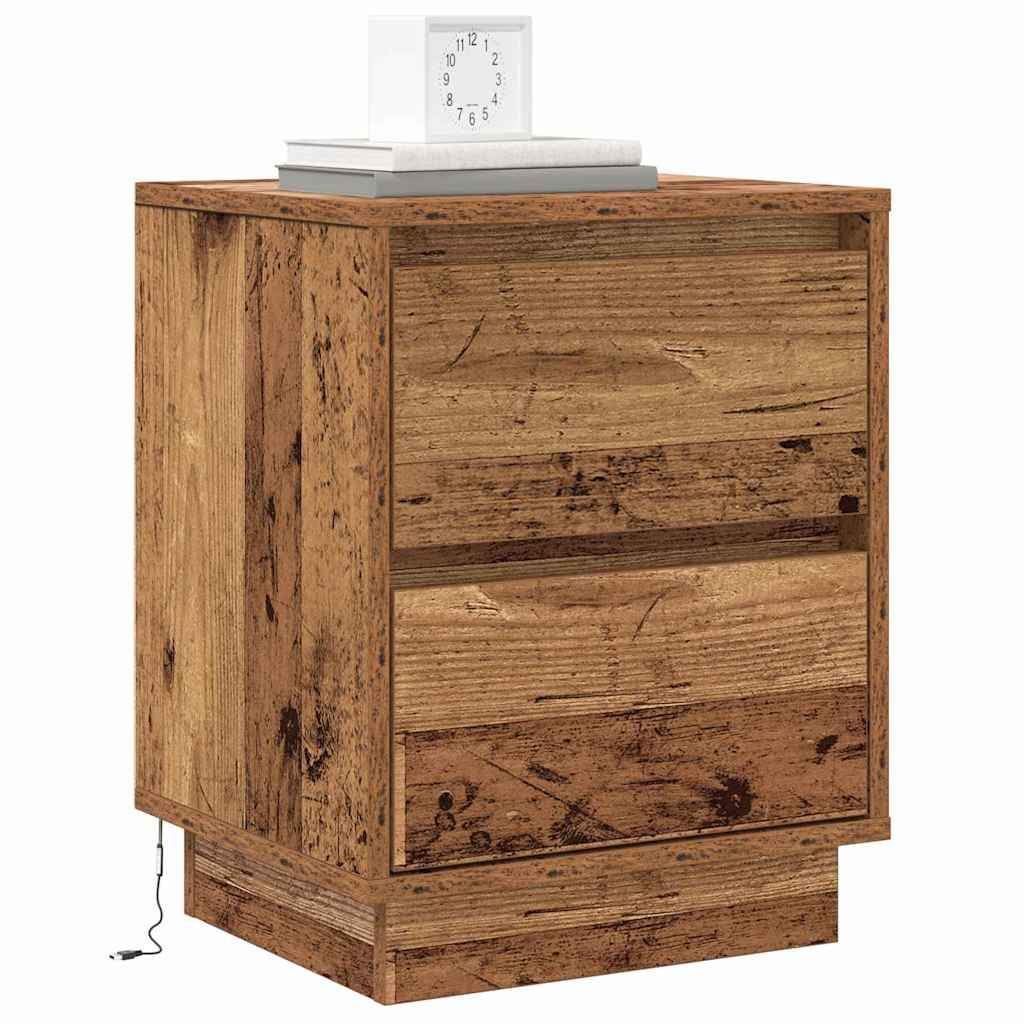 Noćni ormar s ladicama 2 pcs Staro drvo 39 x 34,5 x 50 cm