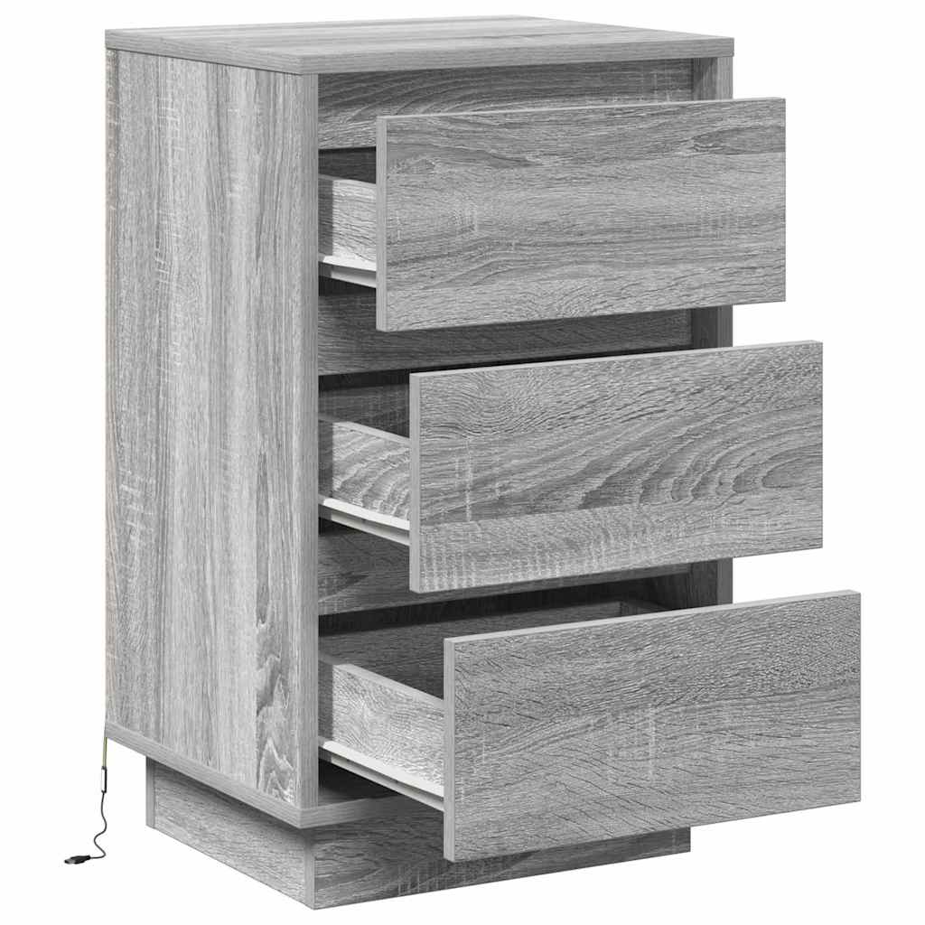 Noćni ormar s ladicama Siva 39 x 34,5 x 65 cm Konstruirano drvo