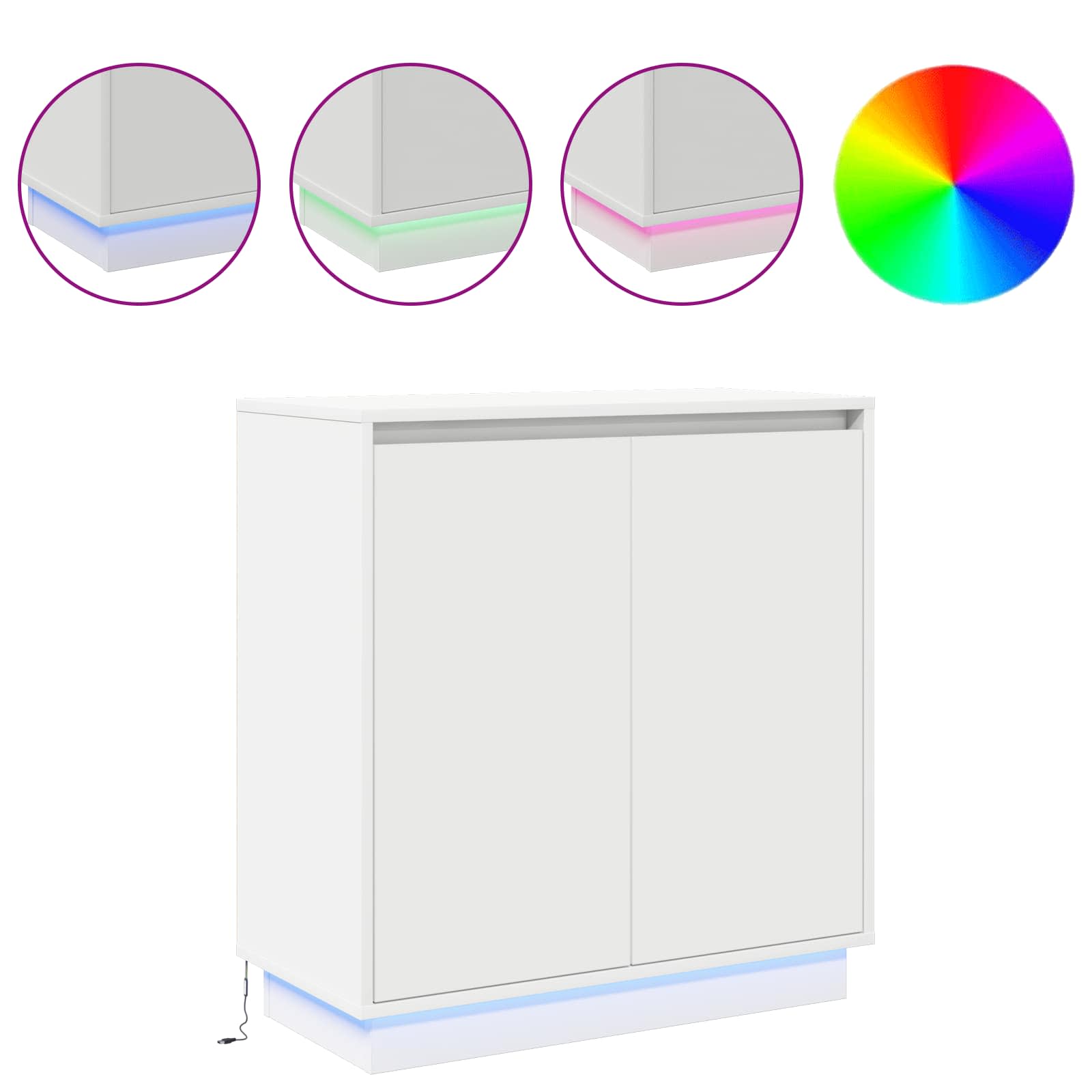 LED komoda za Bijela 71 x 34,5 x 75 cm Konstruirano drvo