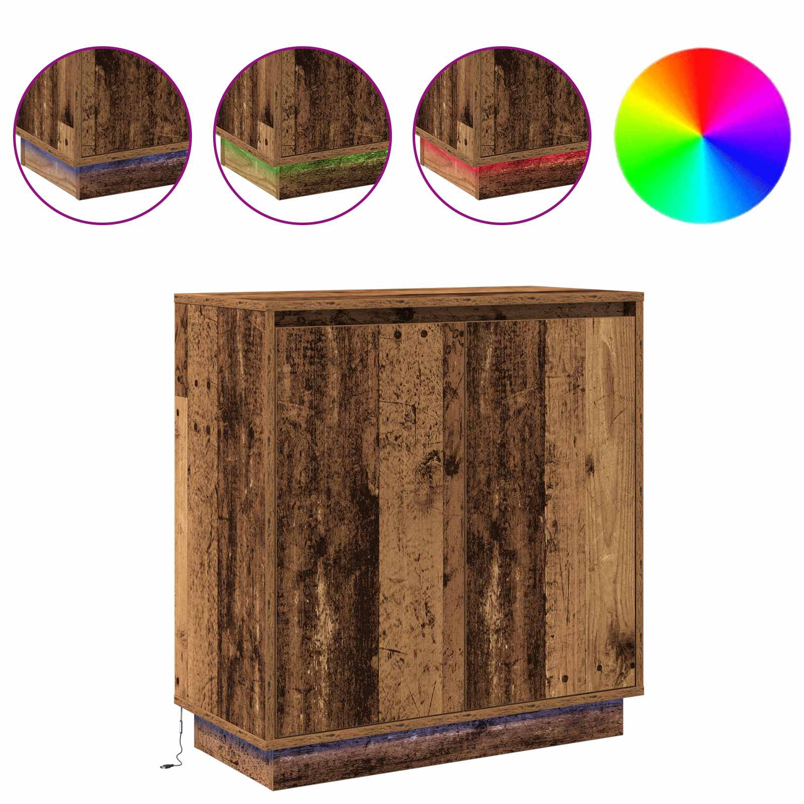 LED komoda za Staro drvo 71 x 34,5 x 75 cm Konstruirano drvo
