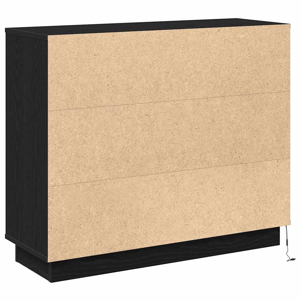 LED komoda Crni hrast 90 x 32 x 75 cm Konstruirano drvo