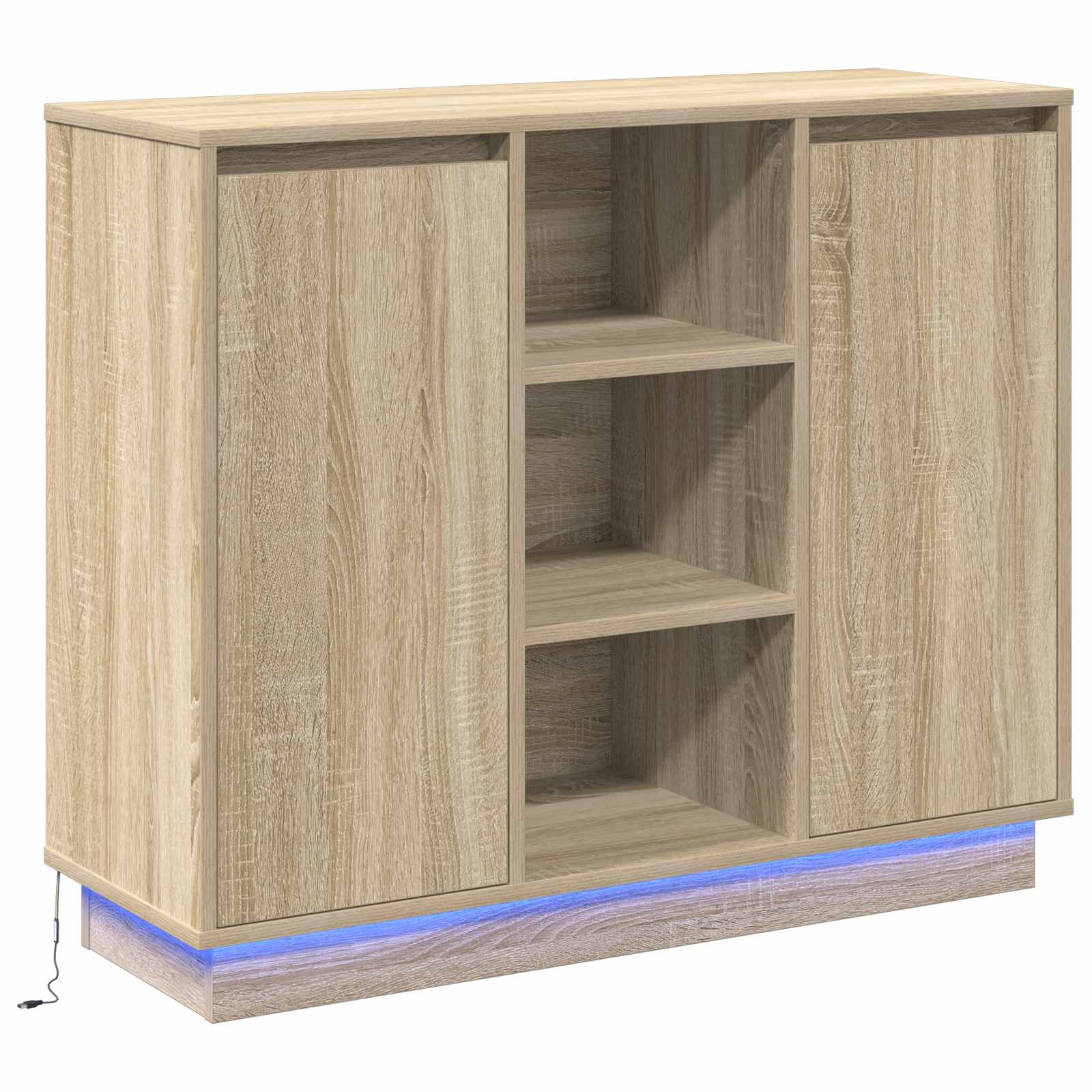 LED komoda Sonoma hrast 90 x 32 x 75 cm Konstruirano drvo