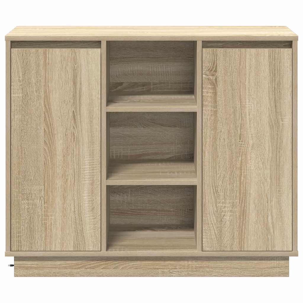 LED komoda Sonoma hrast 90 x 32 x 75 cm Konstruirano drvo