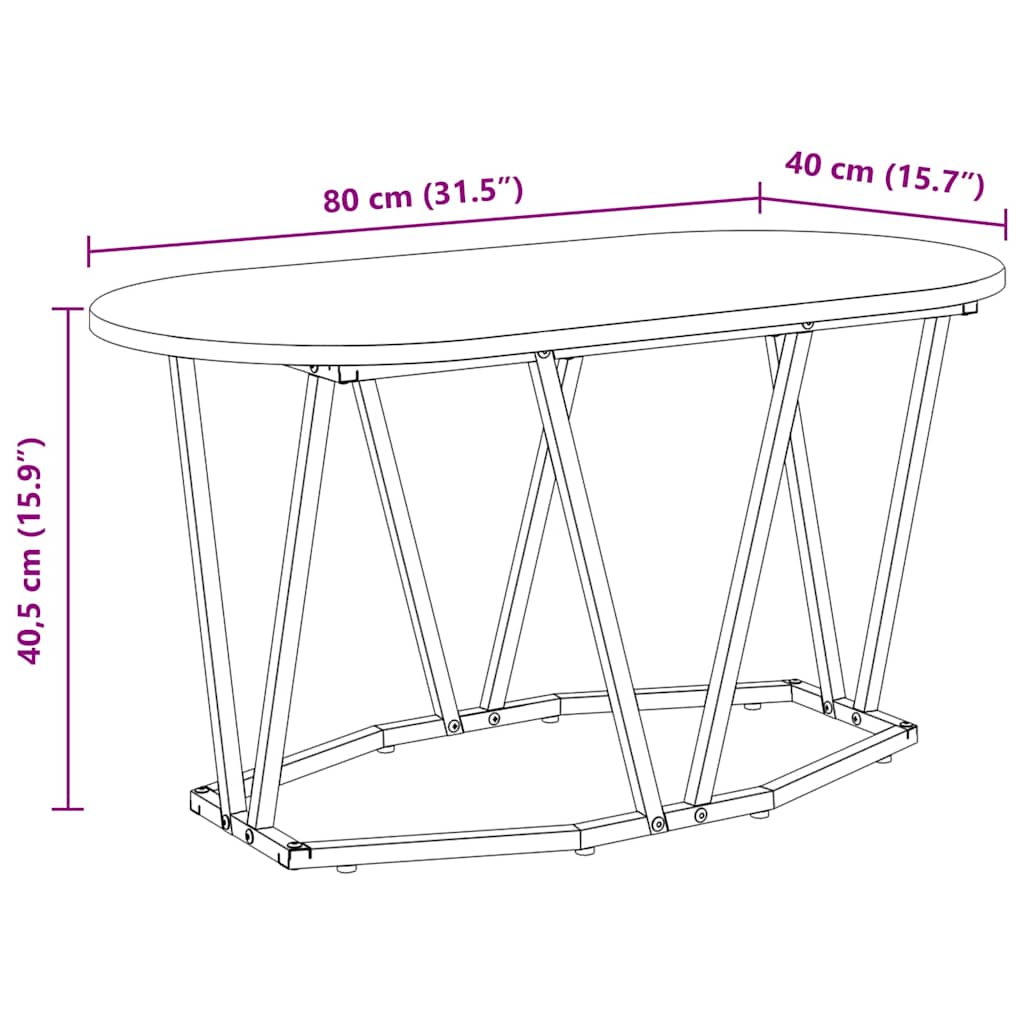 Kava Stol Crni hrast 80 x 40 x 40.5 cm