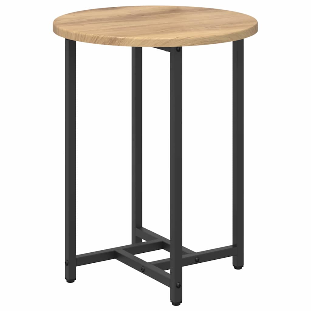 Set pomoćnih stolića 2 pcs Umjetnički hrast i crna