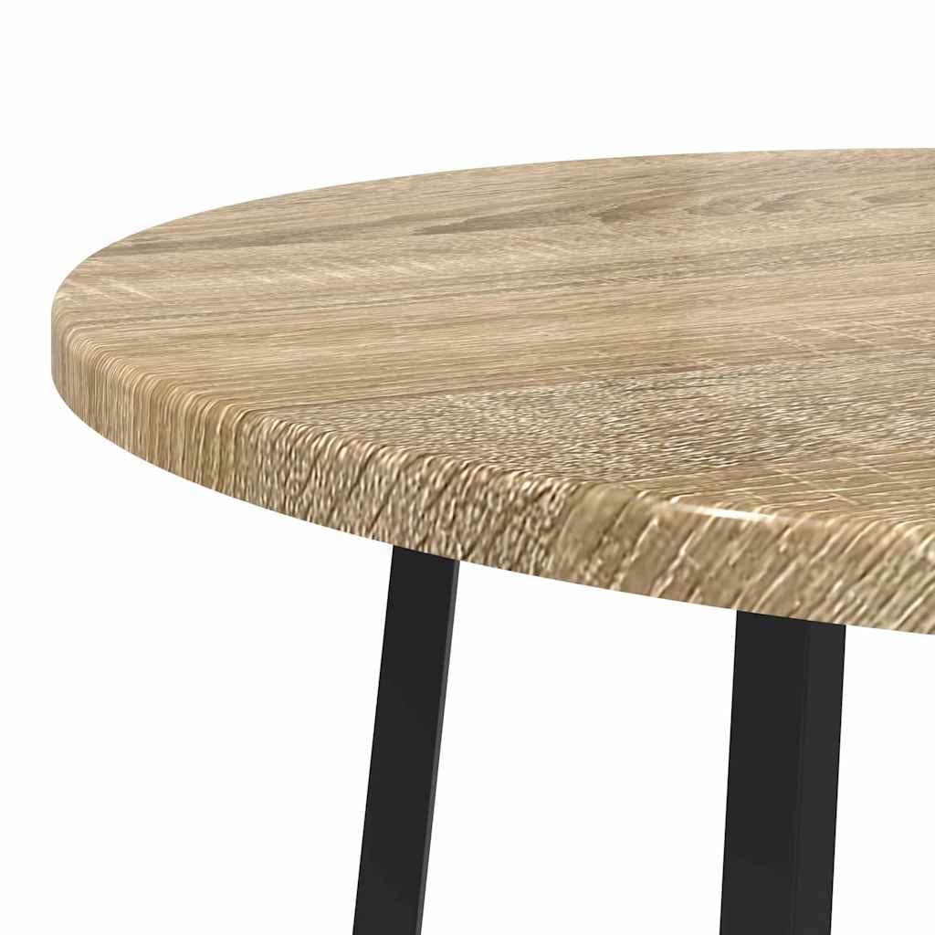 Set pomoćnih stolića s policom 2 pcs Sonoma hrast i crna